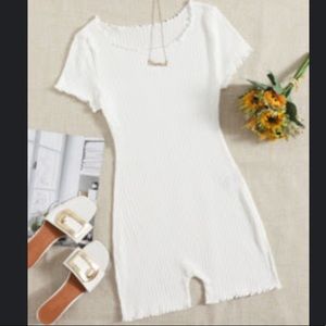 New SHEIN White Ribbed Romper